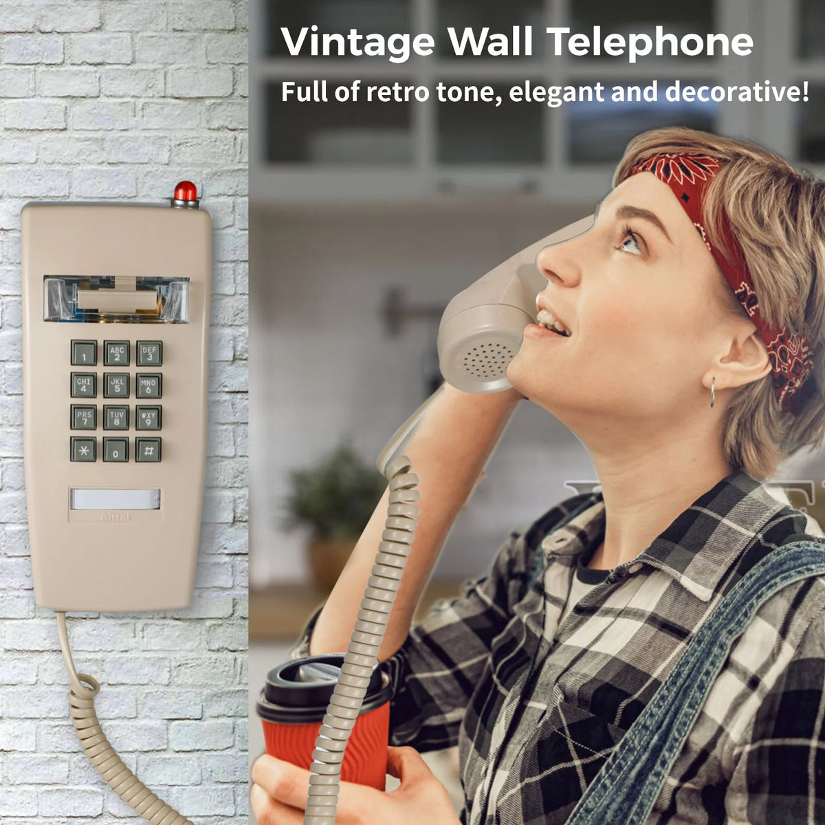 Vintage Corded Wall Telephone I69326