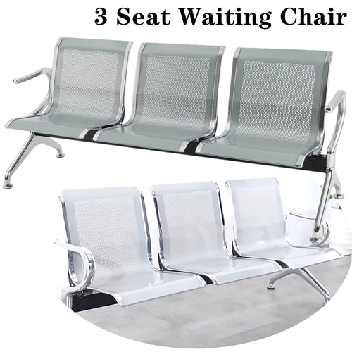 3-Seat Steel Reception Chair with Arms A59558