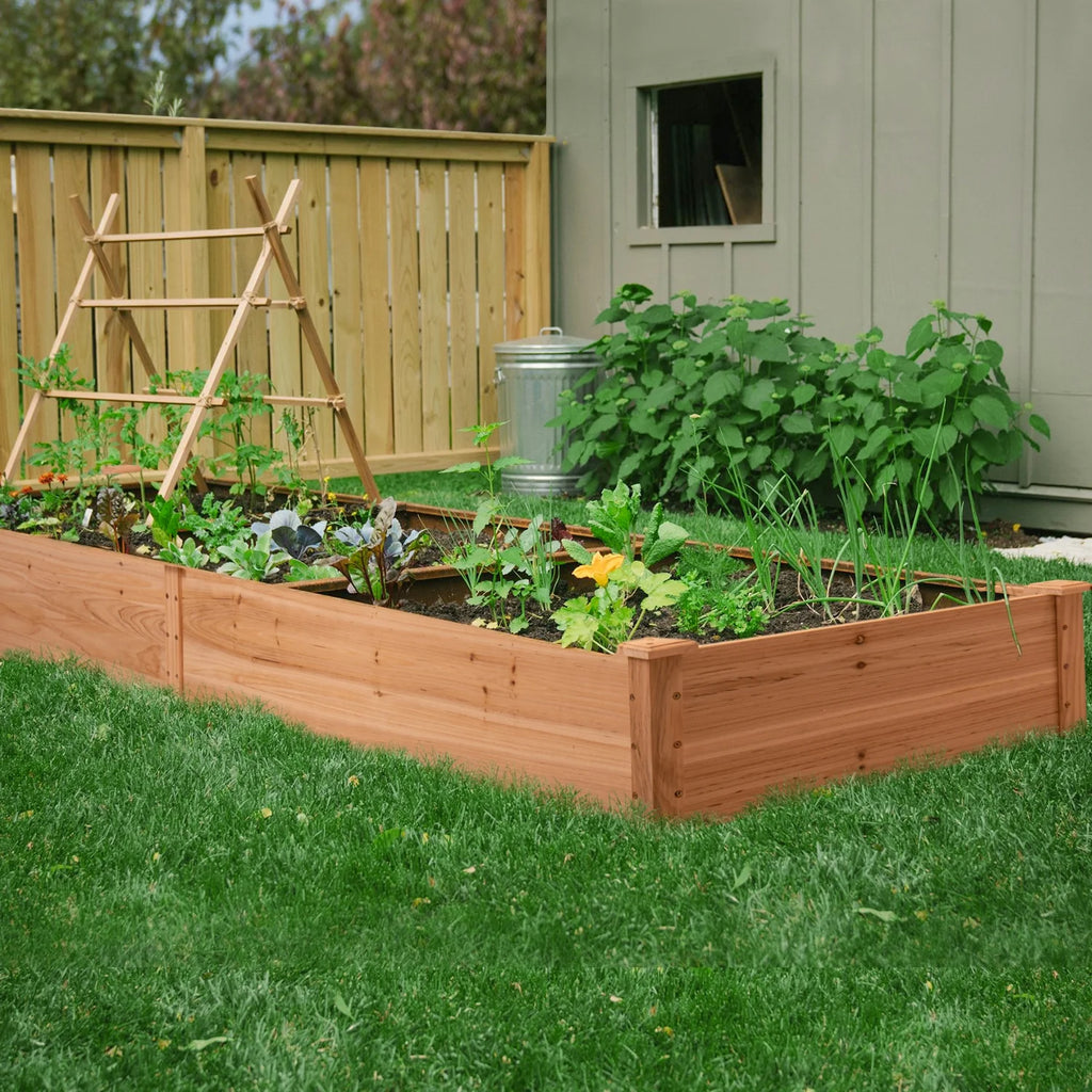 Raised Wooden Planter Box 92x22x9in I808894