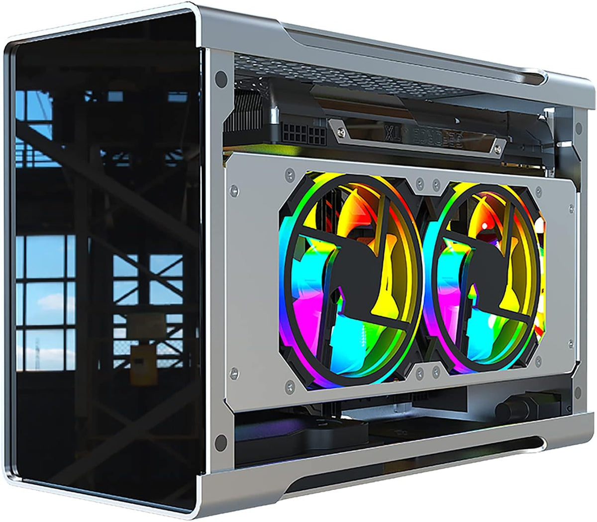Mini ITX Aluminum Computer Case with Tempered Glass M880837