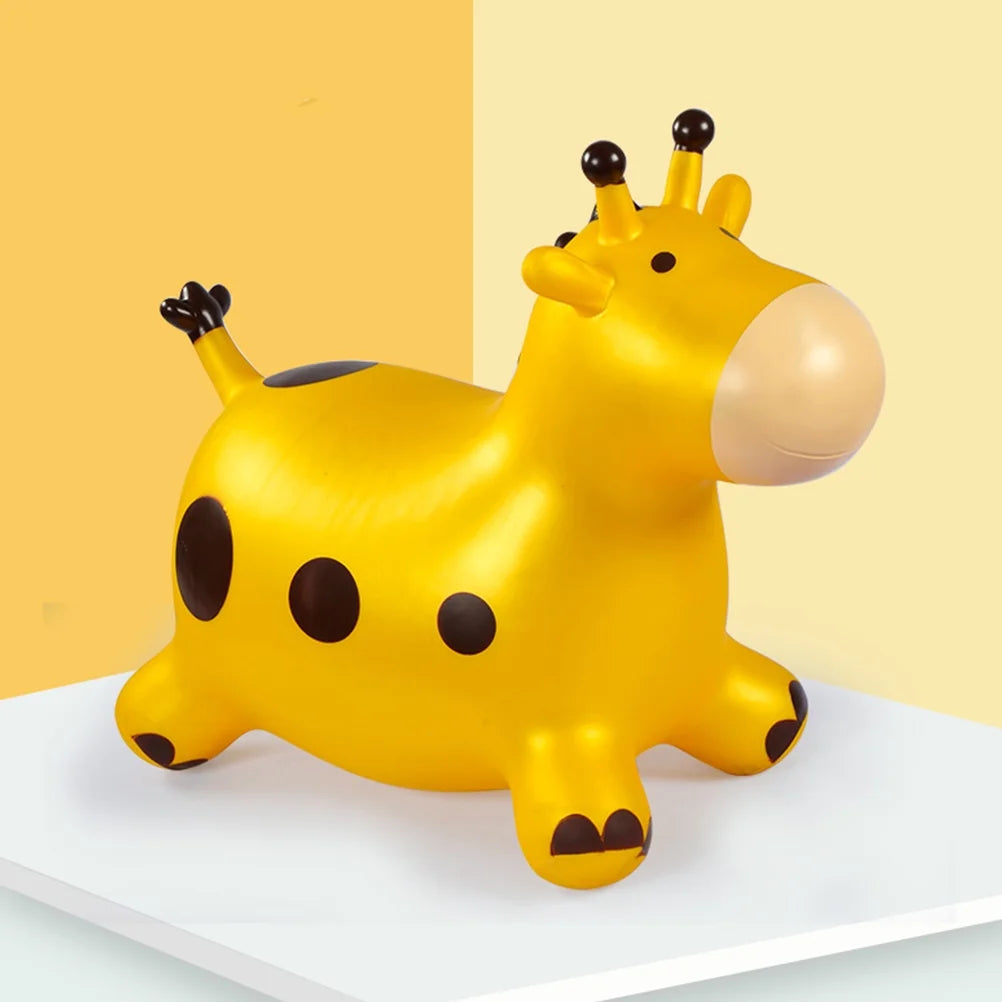 Inflatable Bouncing Horse Outdoor Toy with Air Pump (Yellow) F443947