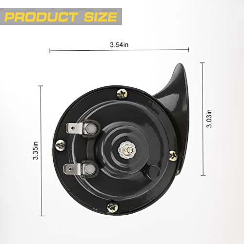 2 Pack 300DB Super Loud Train Horn, 12V Security Alarm Speaker, Car Waterproof Air Electric Snail Double Horn Replacement Kit (Black) D51923
