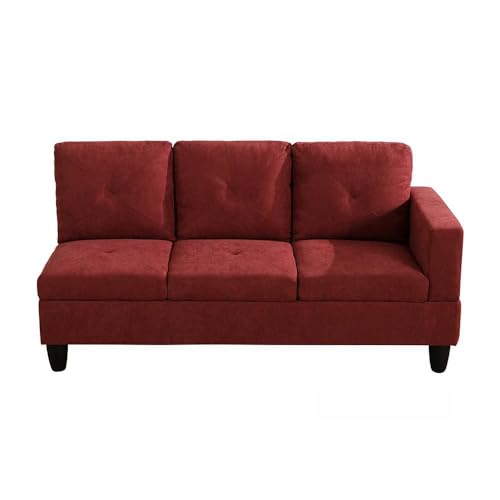 Red Flannelette 3-Piece Sofa Set B80167