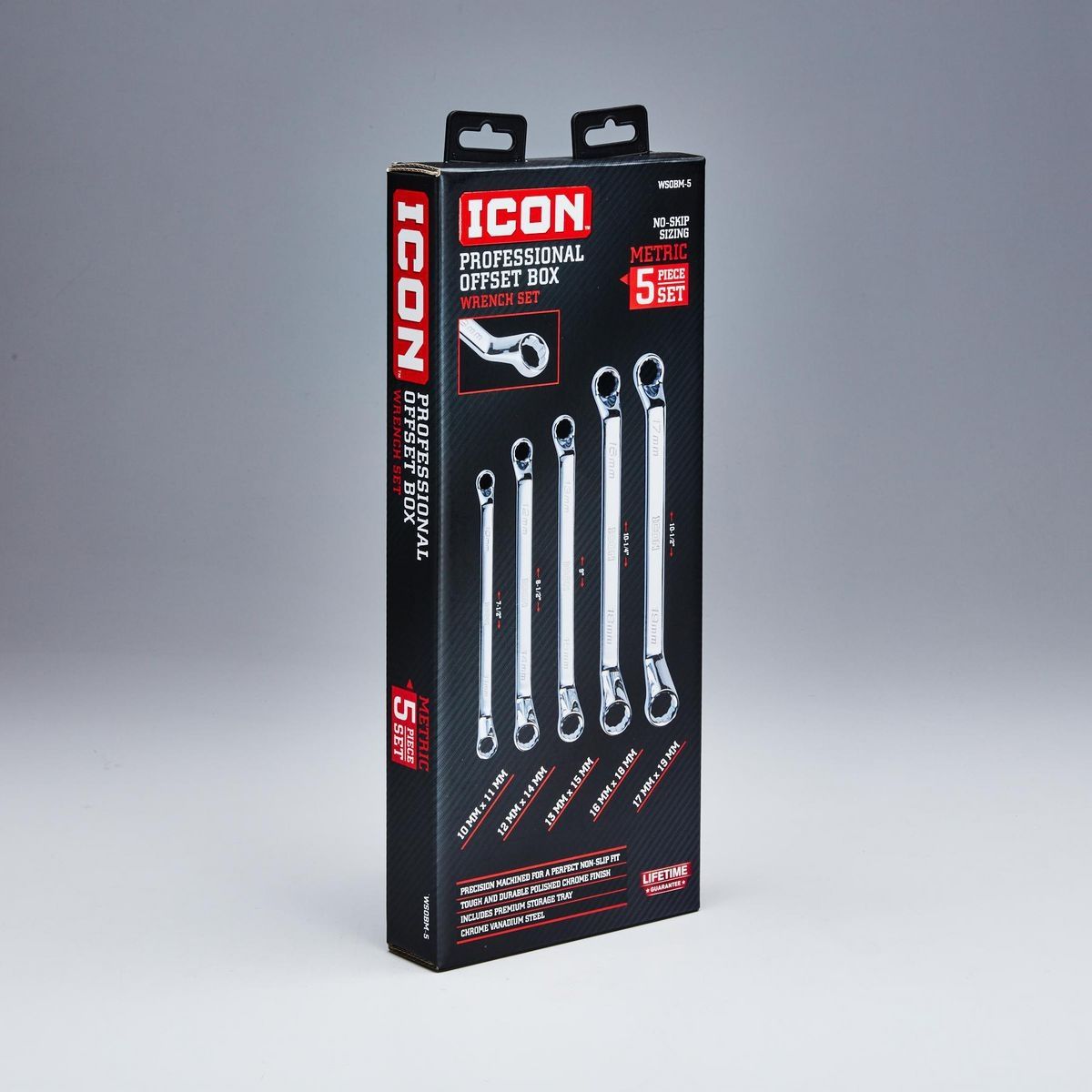 Metric Offset Box Wrench Set, 5 Piece T762