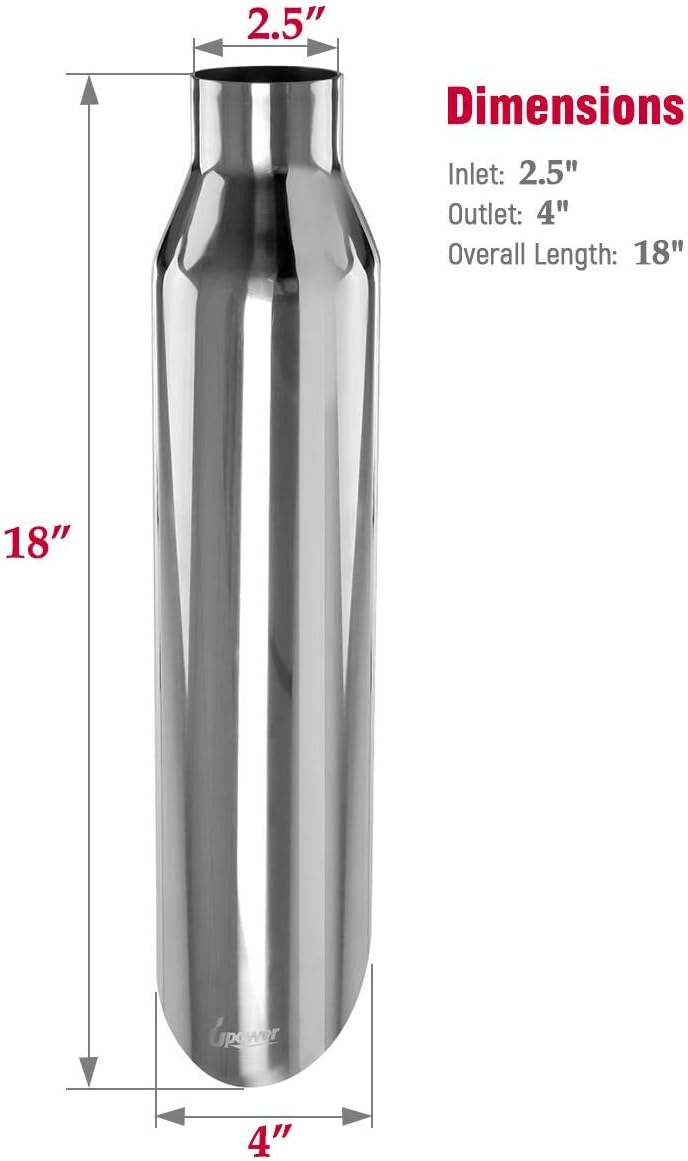 2 PCS Stainless Steel Weld-On Exhaust Tips 18" Long I27359