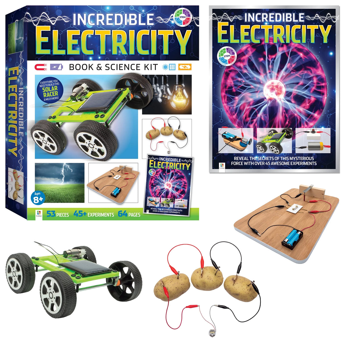 Incredible Electricity Book & Science Educational Kit, 53-Pieces, 64-Page Book L82767
