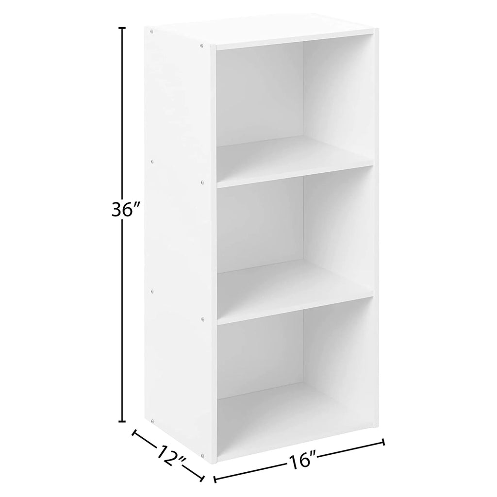 White 3-Shelf Bookcase C8158