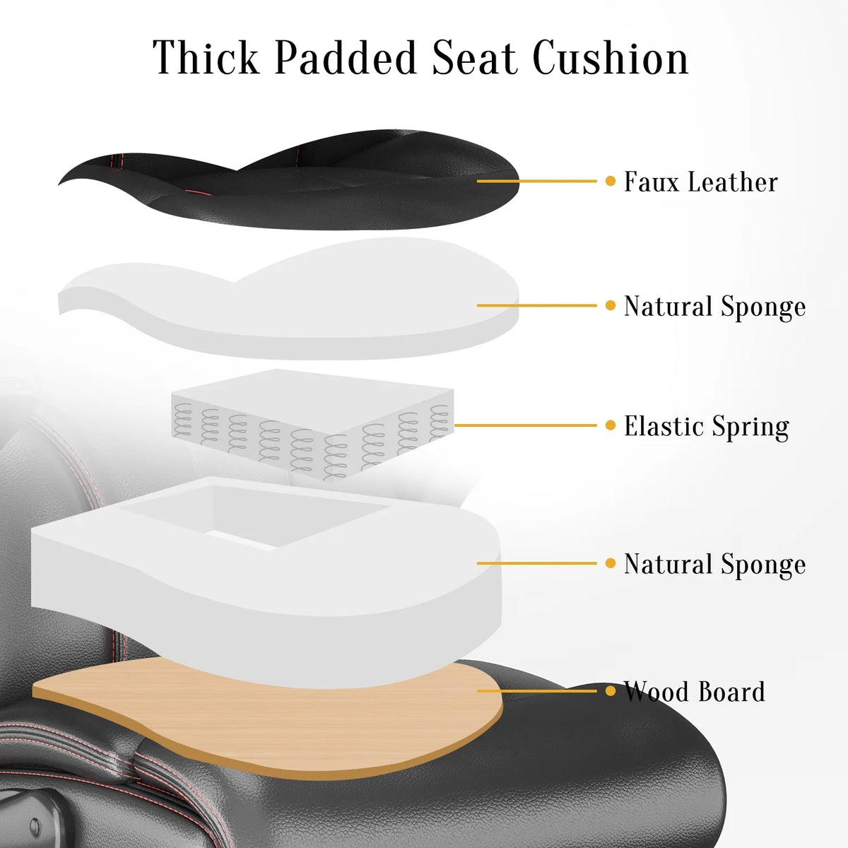Black PU Leather Ergonomic High Back Swivel Office Chair L2420
