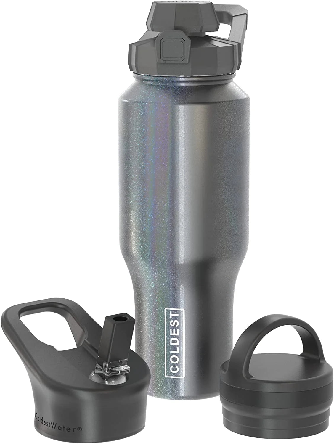 36 oz Insulated Metal Water Bottle with 3 Lids L408