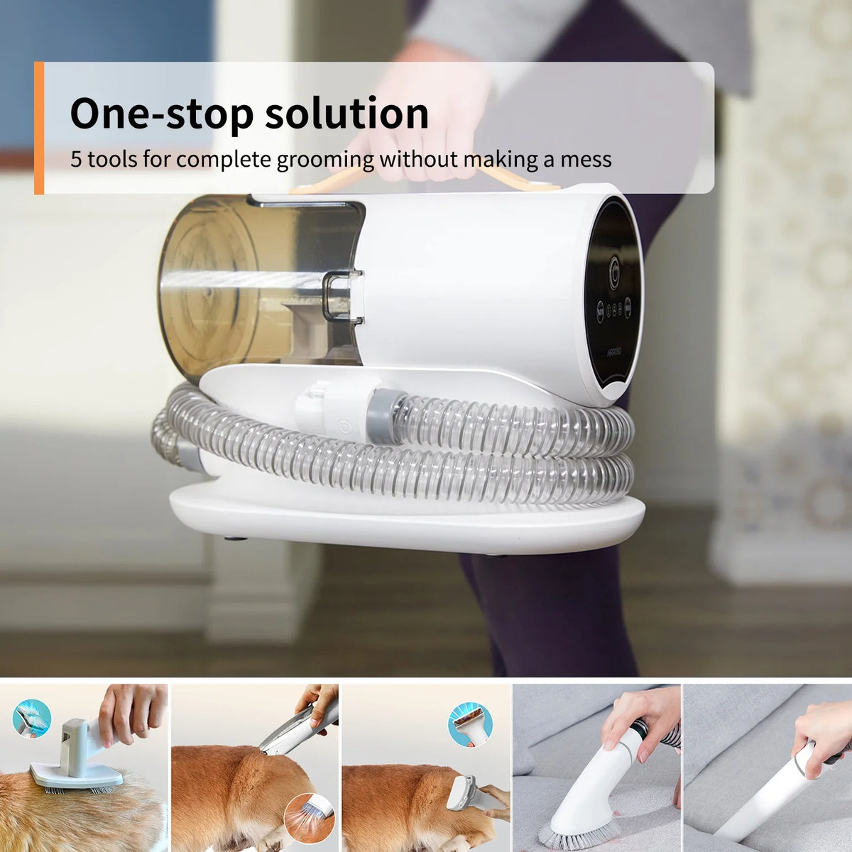 Pet Hair Grooming Vacuum with Grooming & Shedding Tools Z764413