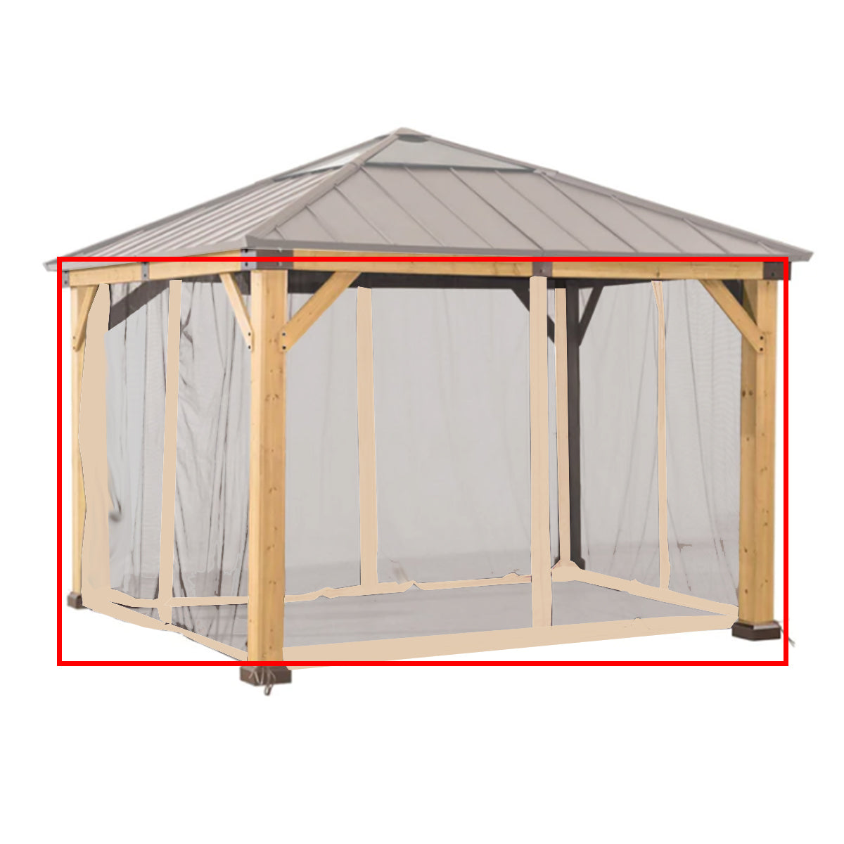 Replacement Mosquito Netting Set for Hard Top Gazebo L50504