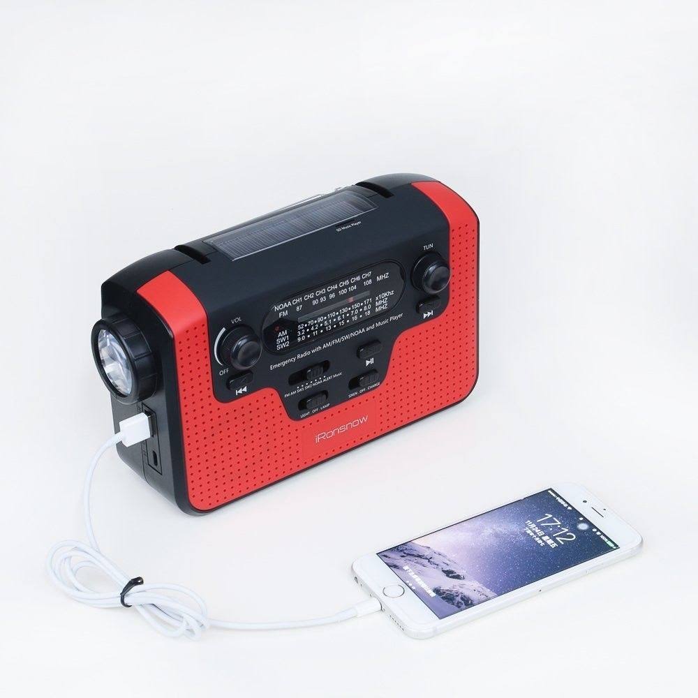 Solar Hand Crank Emergency AM/FM/SW/WB Radio with Alarm X829697
