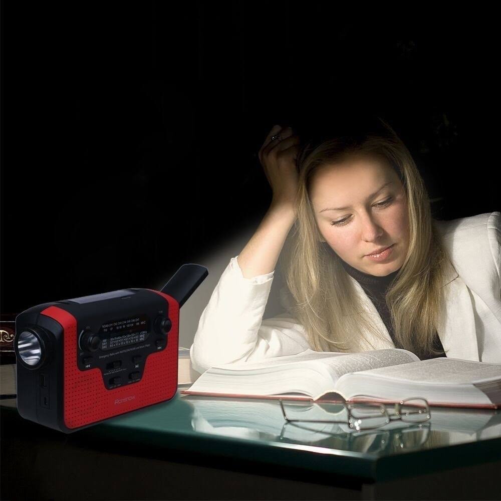 Solar Hand Crank Emergency AM/FM/SW/WB Radio with Alarm X829697