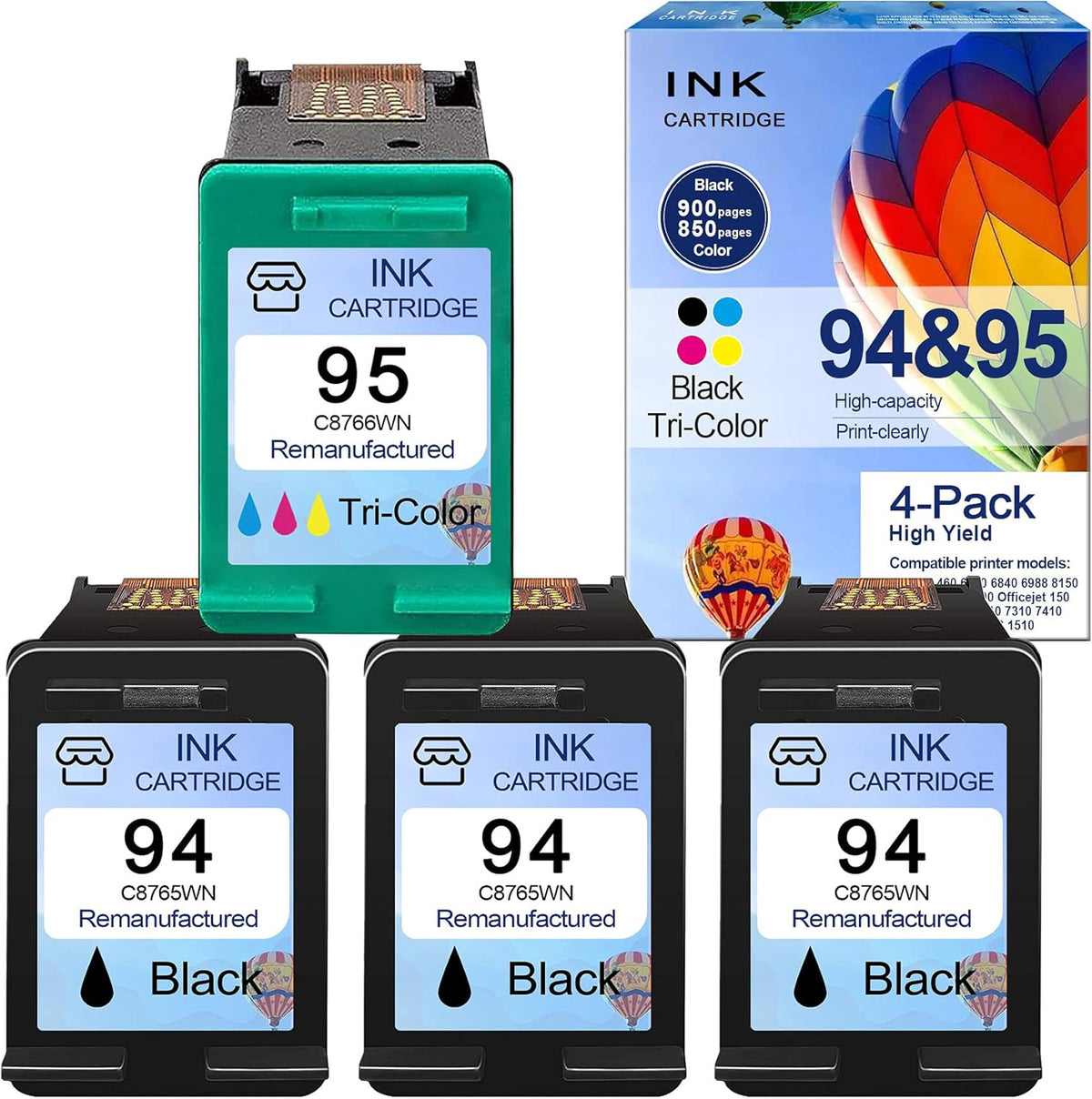 4 Pack Remanufactured Ink Cartridge M604512