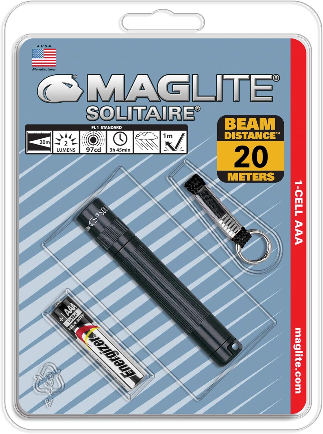 Black 1-Cell AAA Flashlight R607321