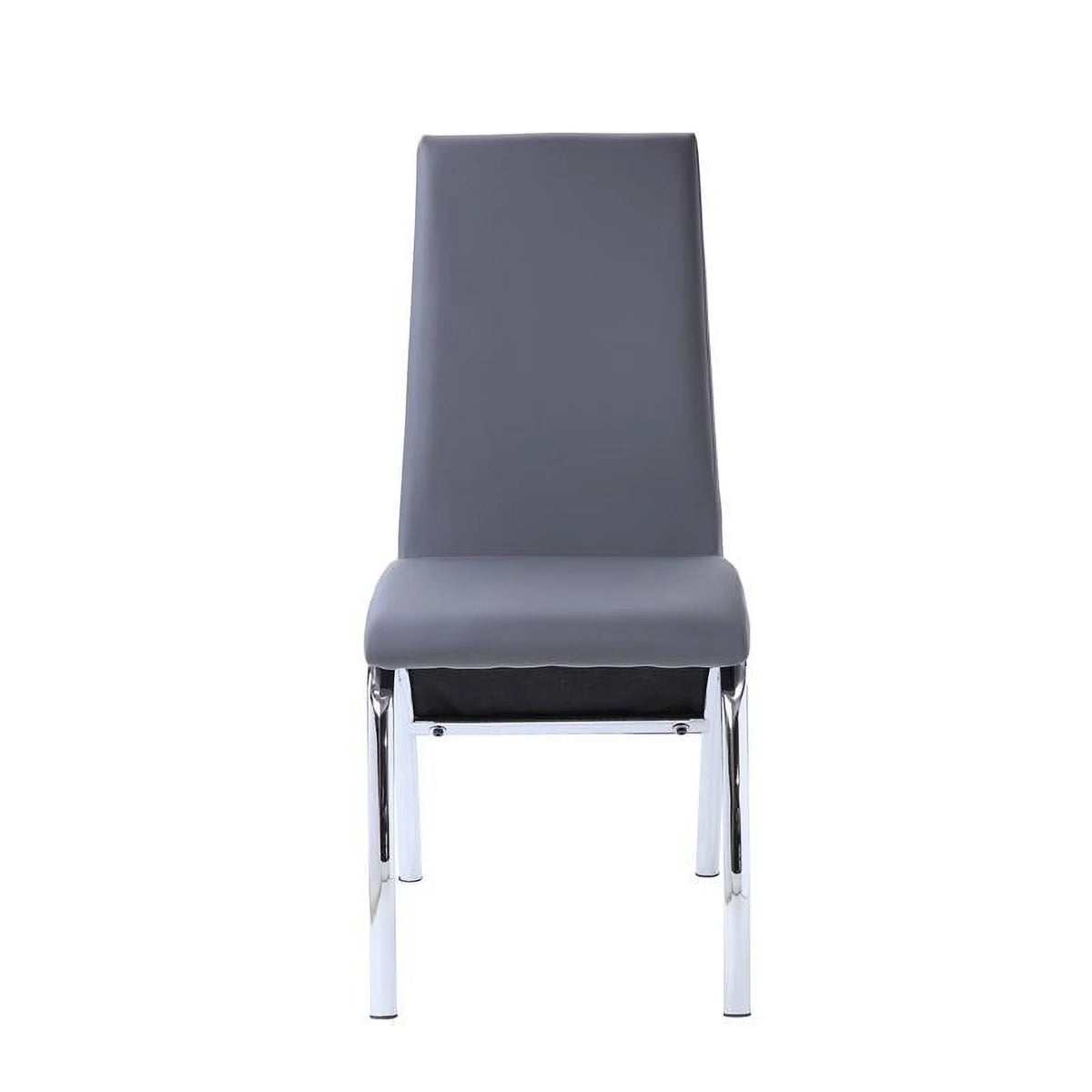 Gray Faux Leather Dining Side Chair Set of 2 M479175