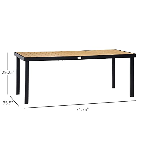 75" x 35" Aluminum Outdoor Dining Table for 8 T5627