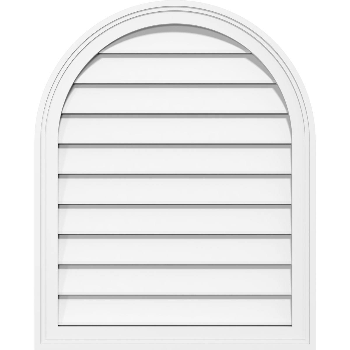 Round Top Surface Mount PVC Gable Vent with Brickmoul T17512