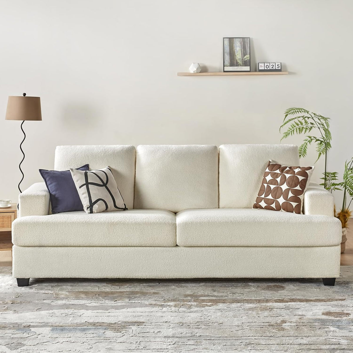 Beige Chenille 3 Seater Sofa N851435