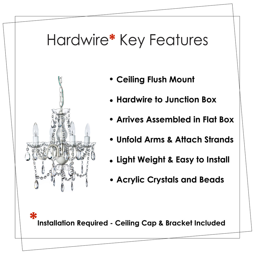 Clear 4 Light Acrylic Crystal Chandelier Z214977