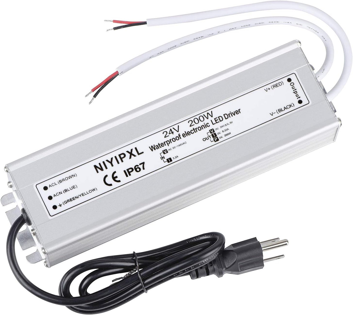 200 Watts 24V DC Waterproof IP67 LED Power Supply K488