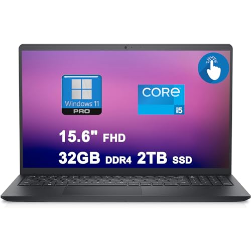 15.6" FHD Anti-Glare Multi-Touch Laptop with 11th Gen Intel i5-1155G7, 16GB DDR4, 1TB SSD, Intel Iris Xe Graphics, Win11 Pro Black M17327