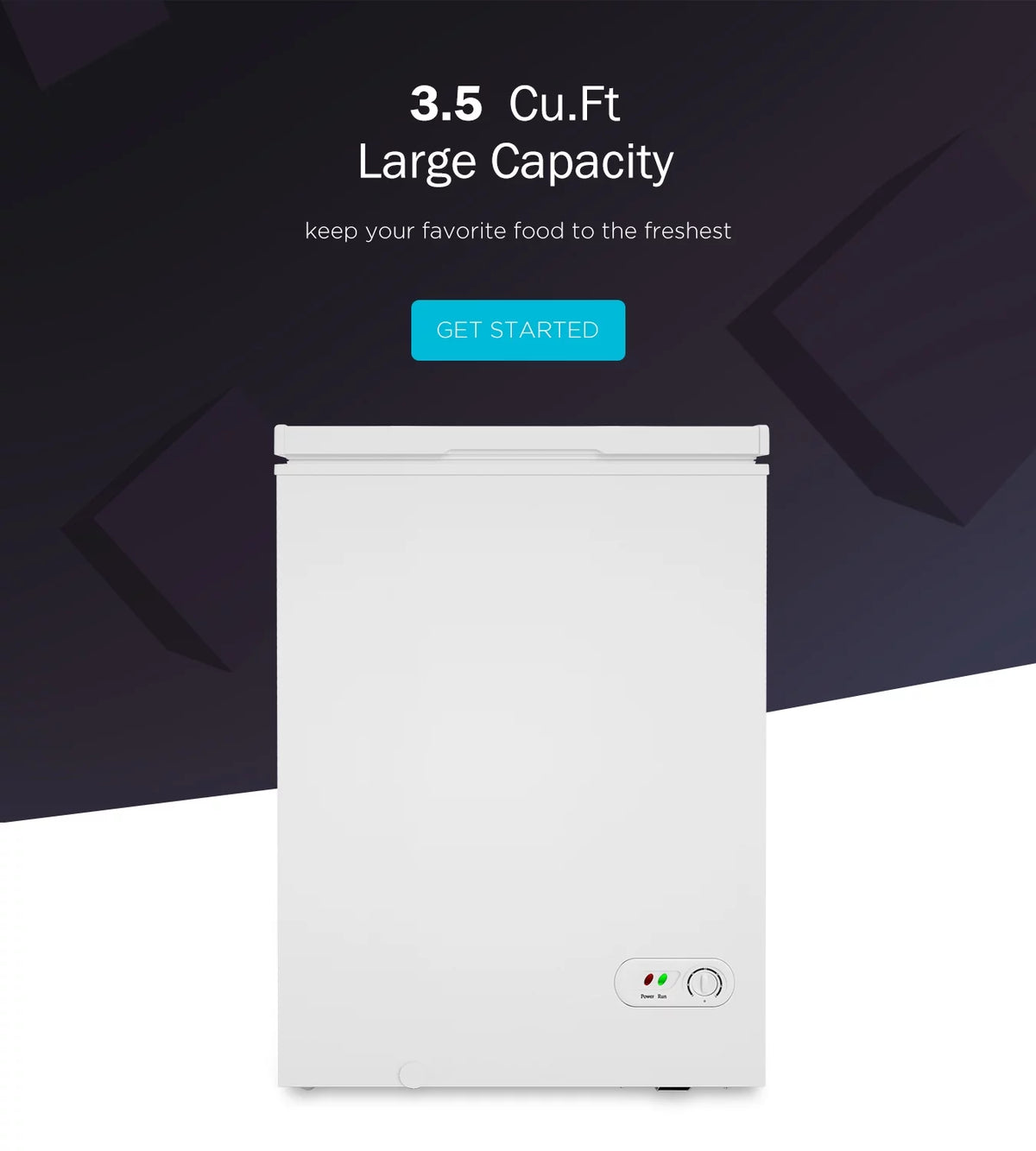 3.5 Cu Ft Compact Chest Freezer with 2 Removable Baskets G9358