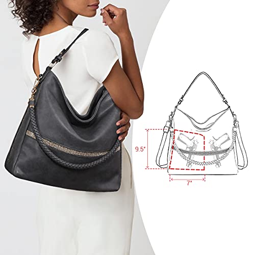 Vegan Leather Shoulder Bucket Tote Bag Set with Long Strap I2492