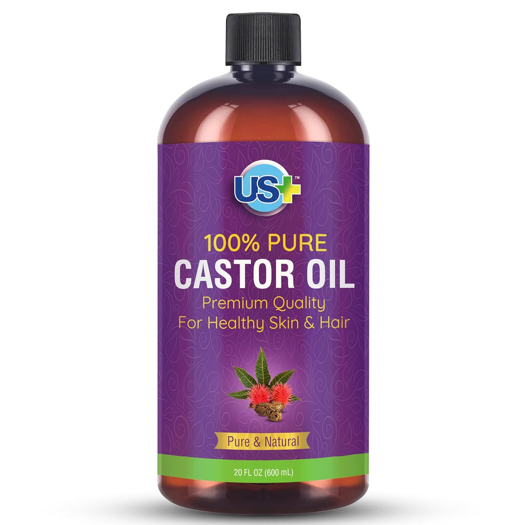 20oz 100% Pure Castor Oil, Cold-pressed, Unrefined, Hexane-free, BPA Free Plastic Bottle E2281