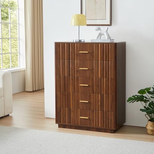 Walnut 5 Drawers Wooden Dresser Z969785