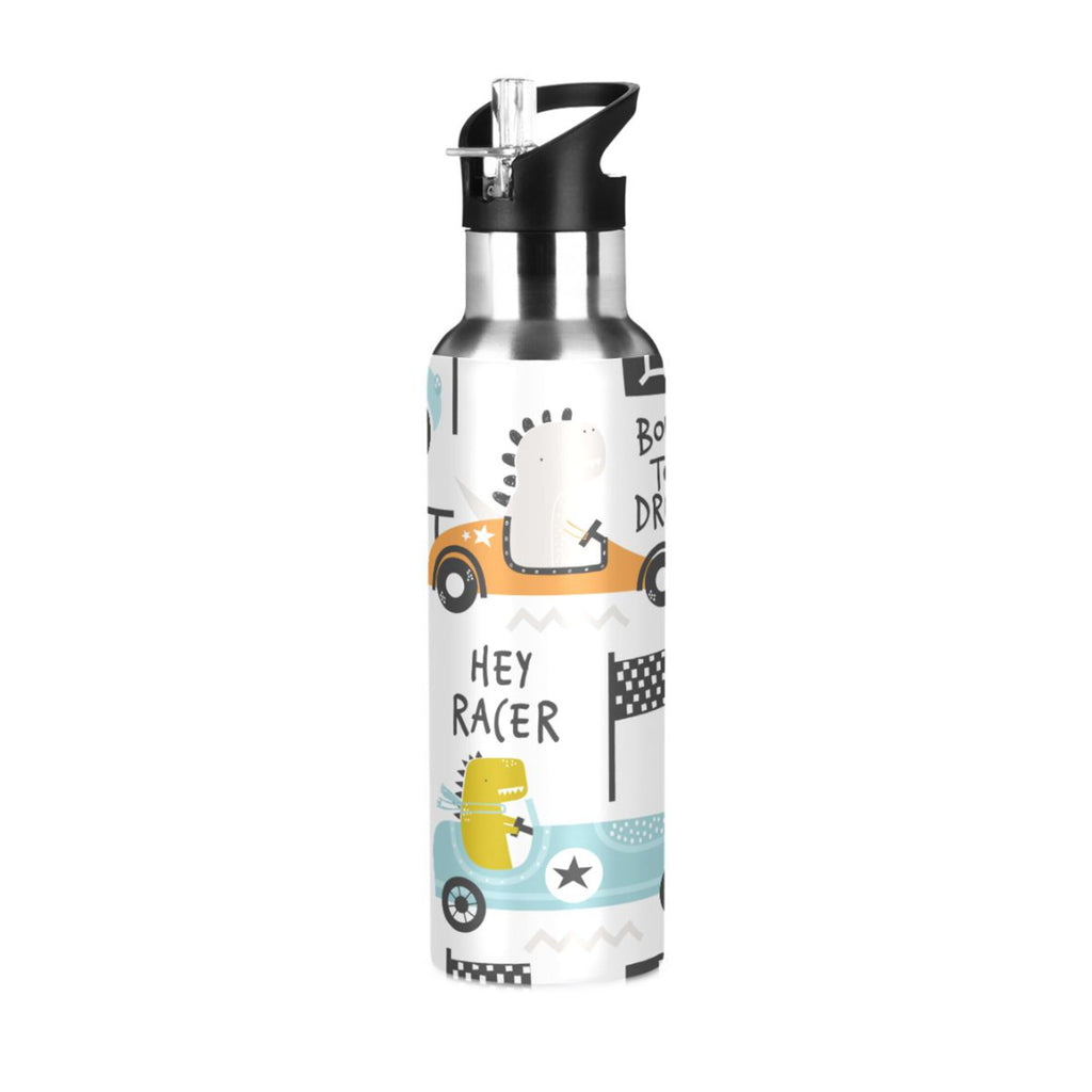 Stainless Steel Insulated Thermos Vacuum Flask Water Bottle with Straw Lid T724067