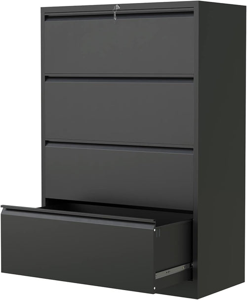 4 Drawer Metal Lateral File Cabinet with Lock W6939