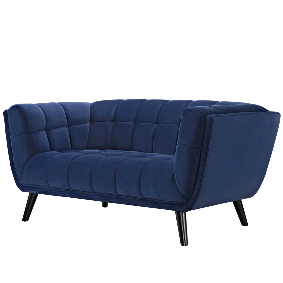 Navy Blue Velvet Loveseat and Sofa Set K26936