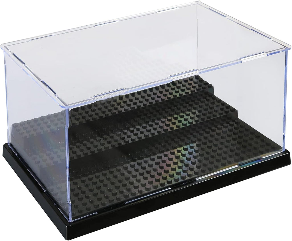 Acrylic Display Case in Black for Minifigure & Action Figures, 10 x 5.4 x 6.1, 5mm Dustproof Case, Pack of 2 B43179