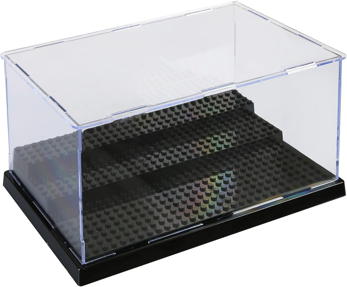 Acrylic Display Case in Black for Minifigure & Action Figures, 10 x 5.4 x 6.1, 5mm Dustproof Case, Pack of 2 B43179