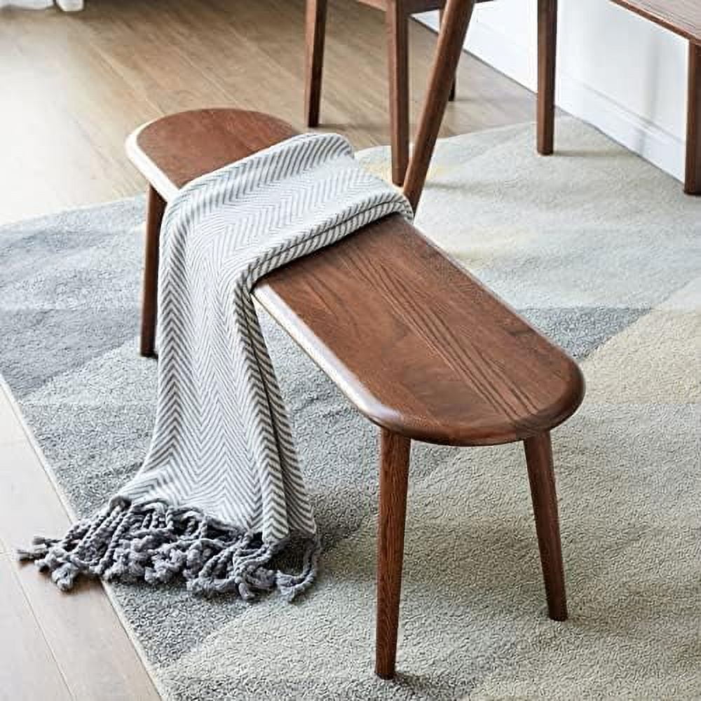 Oak Wood Dining Bench Woven Design 2-3 Seater S97836