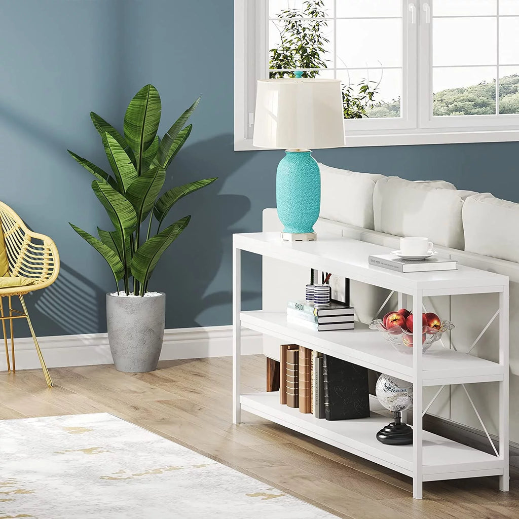 Black 3 Tiers Narrow Sofa Table X10535