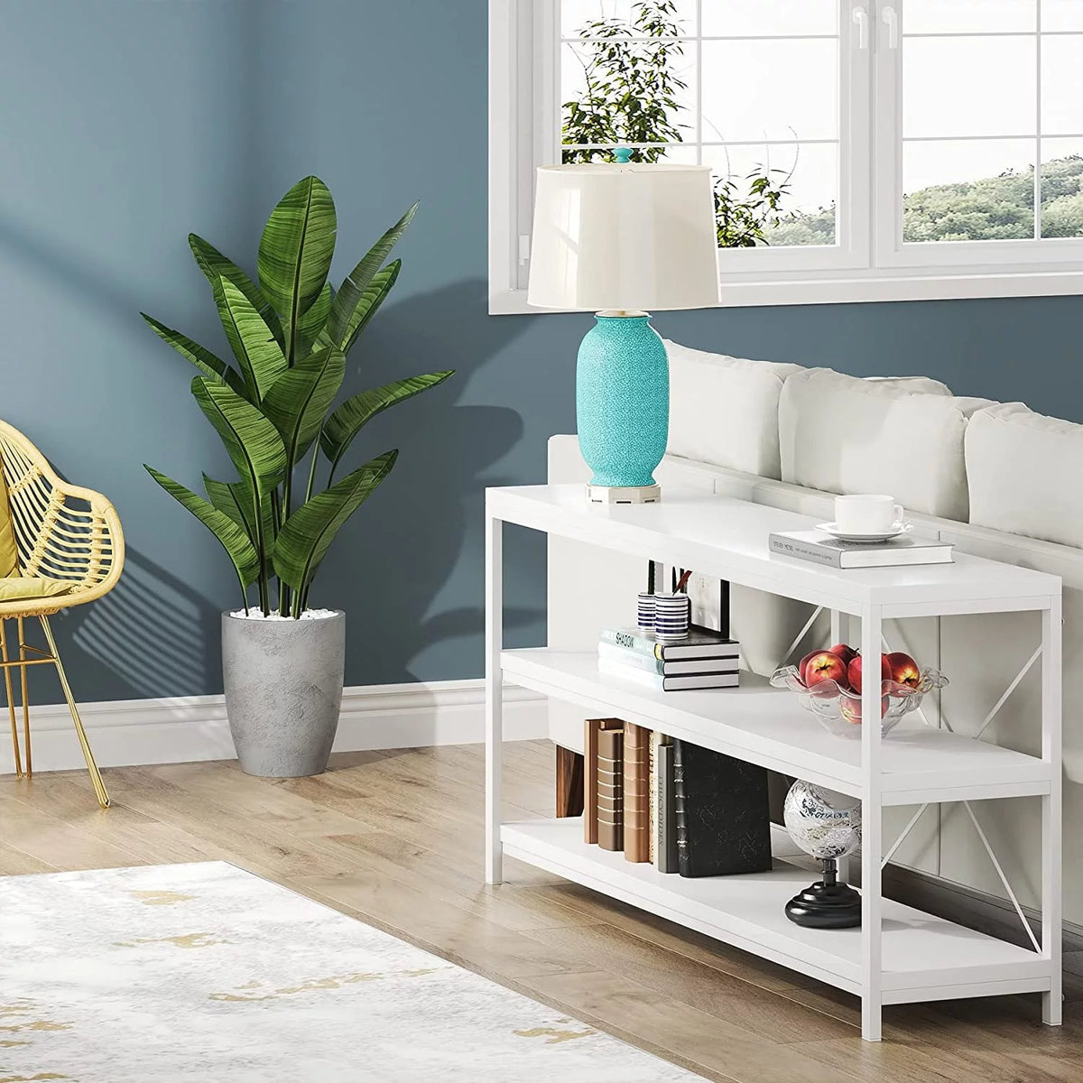 Black 3 Tiers Narrow Sofa Table X10535