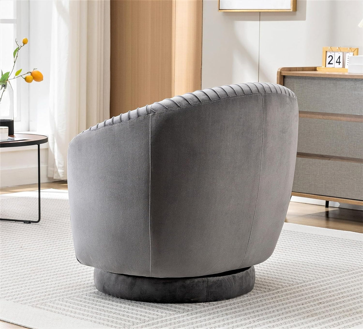 Modern Barrel Swivel Velvet Chair C88040