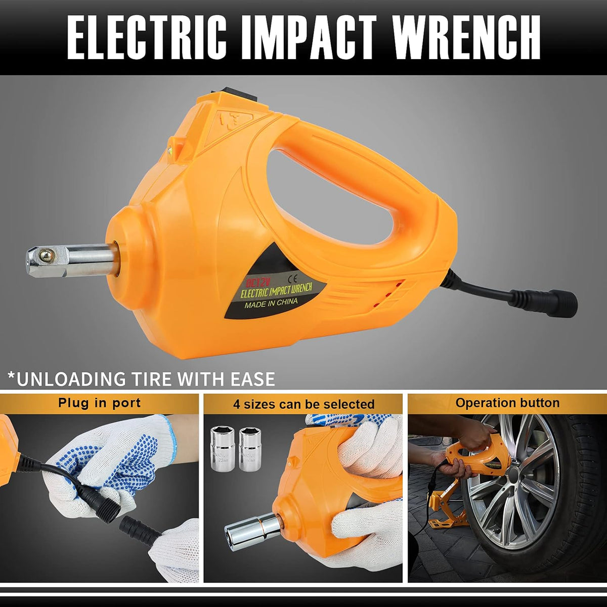 Electric Car Jack 3 Ton 12V with Impact Wrench and Inflator C9466