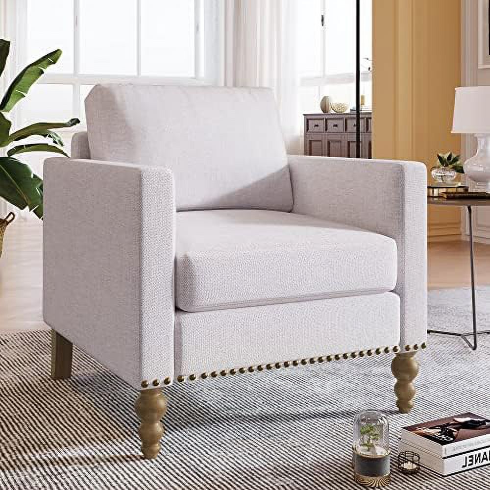 Blue Linen Tufted Recliner Single Sofa O715634