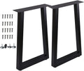 2 Pcs Black Metal Table Legs X789388