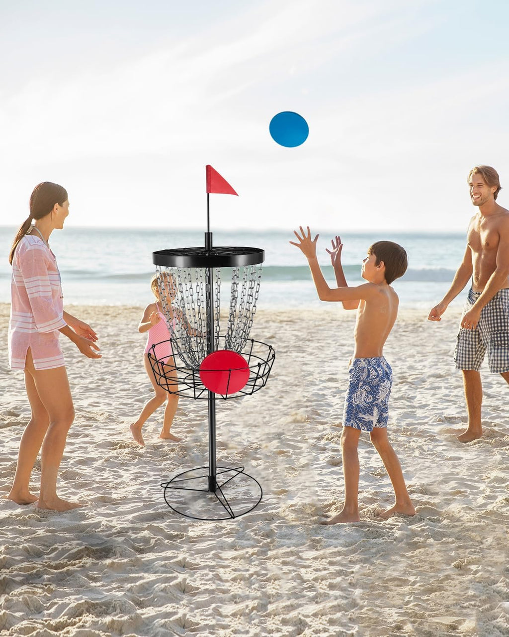 Portable Disc Golf Basket with 24 Chains C60257