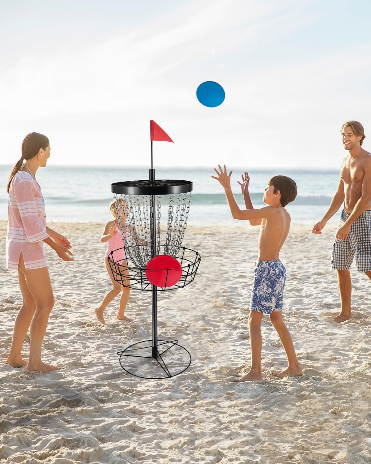 Portable Disc Golf Basket with 24 Chains C60257