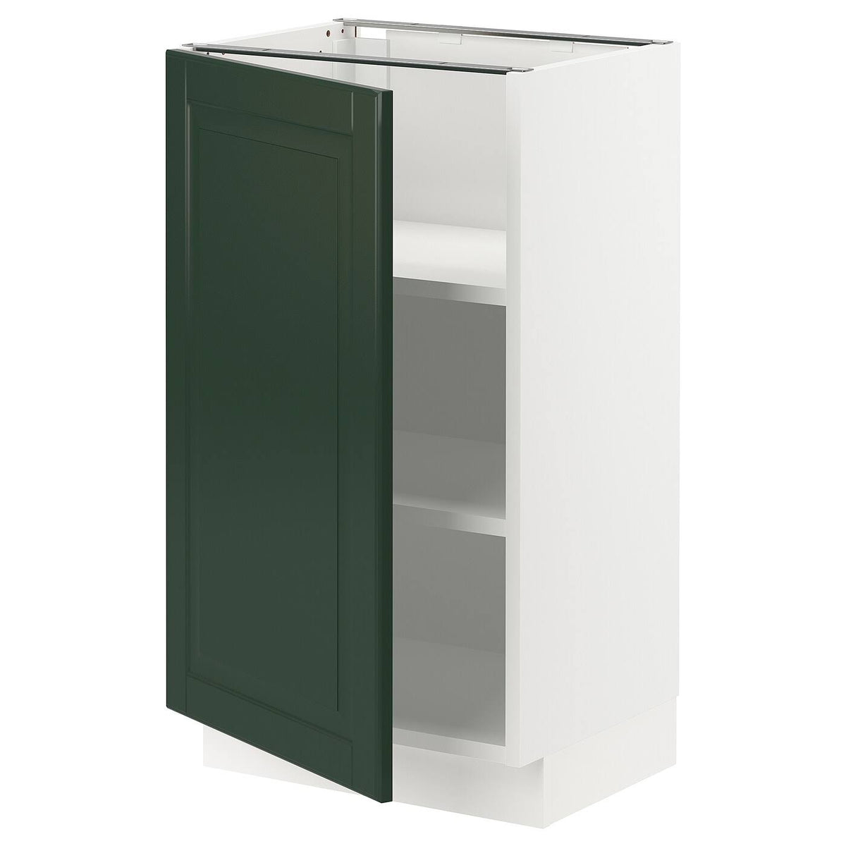 Base Cabinet with Shelves, White/Dark Green, 18x15x30 W8735