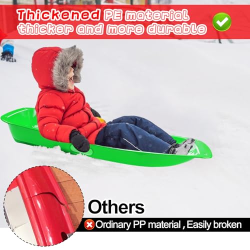 Flexible Plastic Snow Sled with Pull Rope for 1-2 Rider I1868