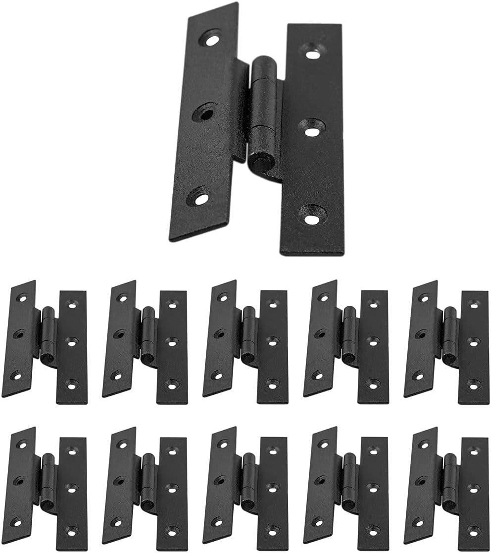 Black 3.5 Height 3/8 Offset Wrought Iron H Hinges Pack Of 10 S222763