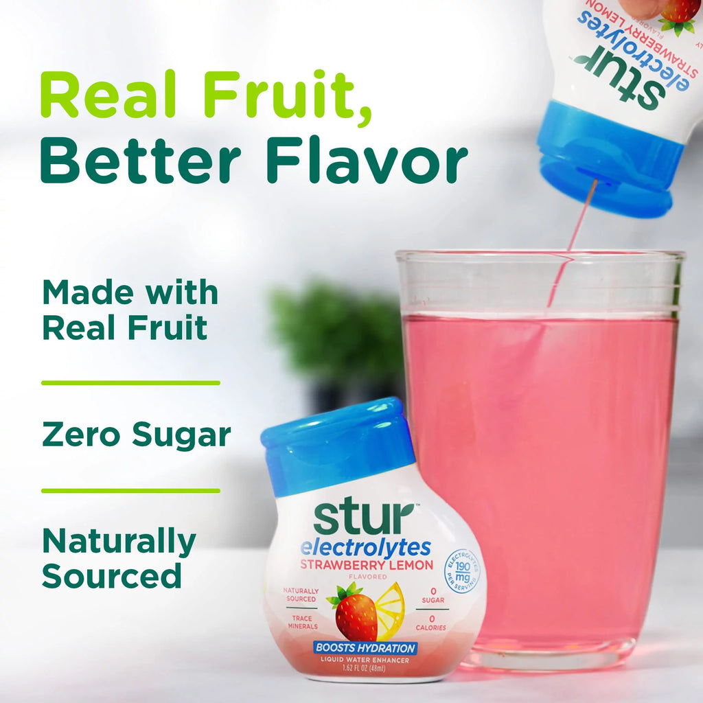 Strawberry Lemon Electrolyte Water Enhancer, 5 Bottles F808