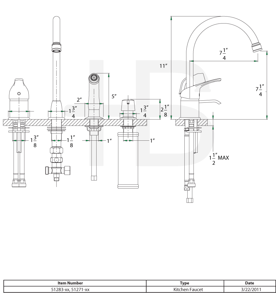 Single Handle Kitchen Faucet with Side Spray Chrome Y51638
