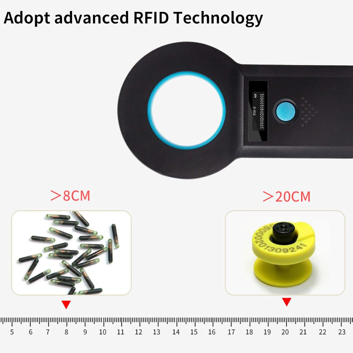 Bluetooth RFID Animal Microchip Scanner Rechargeable U178